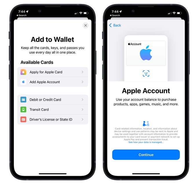 凌河苹果手机维修分享iOS 15.5钱包App如何添加 Apple 账户 